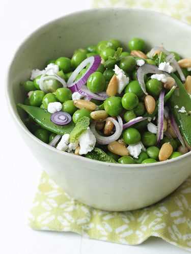 <p>A combination of sugar snap and green peas lends this salad vibrant color and fresh flavor.</p><p><b>Recipe:</b> <a href="/recipefinder/double-pea-feta-salad-recipe-rbk0810"><b>Double Pea and Feta Salad</b></a></p>