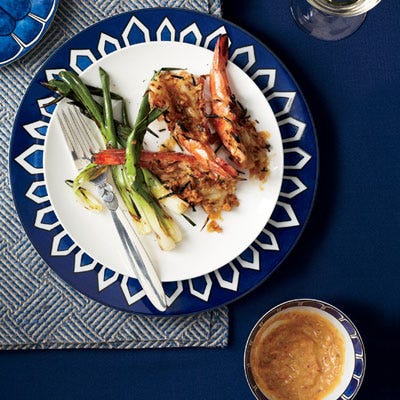 <p>Cooking jumbo shrimp in the shell helps keep them from drying out in the heat of the grill pan and broiler; so does drizzling them with butter. Here, they're grilled with kimchi-miso butter.</p><p><b>Recipe: </b><a href="/recipefinder/grilled-jumbo-shrimp-kimchi-miso-butter-recipe-fw0412"><b>Grilled Jumbo Shrimp with Kimchi-Miso Butter</b></a></p>