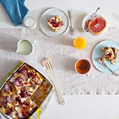 Raspberry Goat Cheese Breakfast Strata