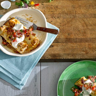 Egg, Sausage, and Pepper Breakfast Enchiladas