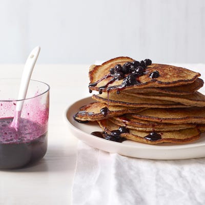 Poached Blueberry Pancakes