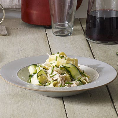 Zucchini and Tuna Pappardelle