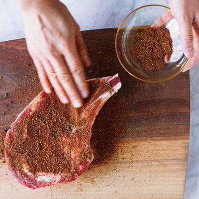 Latin Grilled Rib Eye Steak with Green Chile Aioli