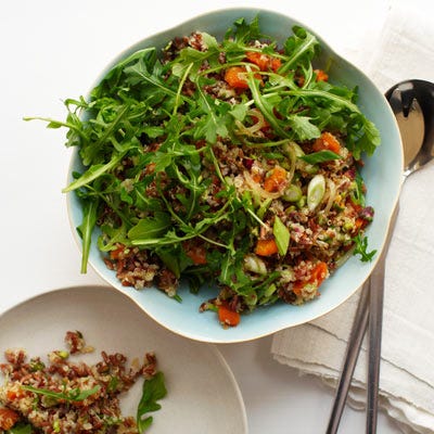 Red Rice and Quinoa Salad with Orange and Pistachios