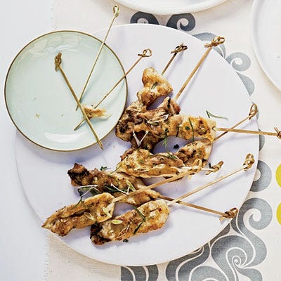 <p>A homemade mustard sauce, laden with fragrant spices and spiked with tequila, takes easy grilled chicken from everyday to amazing.</p>

<p><b>Recipe:</b> <a href="recipefinder/tequila-mustard-glazed-chicken-skewers-recipe-fw0611"><b>Tequila-Mustard-Glazed Chicken Skewers</b></a></p>