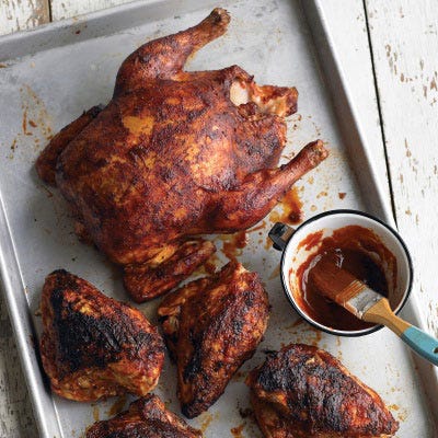 Grilled Whole Chicken with Barbecue Sauce