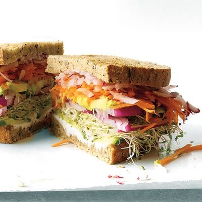 <p>Don't forget the vegetarians on your next picnic. This sandwich piles high crunchy cucumber, carrot, and radish and pairs them with creamy goat cheese, avocado, and sprouts for a sandwich that will please veggie-eaters from the West coast to the East coast.</p>

<p><b>Recipe:</b> <a href="recipefinder/california-veggie-sandwich-recipe-mslo0712"><b>California Veggie Sandwich</b></a></p> 