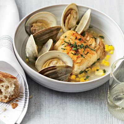 Ten Minute Salt Cod With Corn And Littleneck Clams Recipe