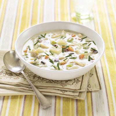 <p>Fisherman who ultimately settled in New England are credited with inventing clam chowder. They made soups out of the ingredients they had on hand — often parts of the daily catch, biscuits, and milk — and would use flour as a thickener. As chowder became an on-land staple in the Northeast, potatoes, large amounts of cream, and clams were added to the mix. Now New England-style clam chowder is a Connecticut staple. Although carrots and celery are sometimes added to the stew, the lack of vegetables available to fisherman back when chowders were first created is still noticeable in recipes for the soup today.</p>

<p><b>Make It:</b> <a href="/recipefinder/new-england-clam-chowder"><b>New England Clam Chowder</b></a></p>

<p><b>Order It:</b> The U.S.S. Chowder Pot started in the 1970s as a modest hot dog stand. Now there are two outposts of the famous seafood restaurant, and it has been voted the best seafood in Connecticut by several publications for 17 years running. Loyal to its name, the U.S.S. Chowder Pot offers a highly acclaimed bowl of traditional New Englad clam chowder. They also serve Chowder Pot chowder, a clear broth version of the customer favorite.</p>

<p><i>The U.S.S. Chowder Pot; Multiple Locations, Branford and Hartford; (203) 481-2356; <a href="http://www.chowderpot.com" target="_blank">chowderpot.com</a></i></p>