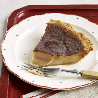 <p>Sugar Cream Pie was created around the early 1800s by the North Carolina Quakers who settled along the eastern border of Indiana. It was known as "desperation" pie because of the simple ingredients that made it possible to make even when fresh fruit wasn't available. Today, Sugar Cream Pie is known more commonly as "Hoosier Pie," in honor of the "Hoosier" state: Indiana.</p>

<p><b>Make It:</b> <a href="/recipefinder/hoosier-sugar-cream-pie-recipe-clv0510"><b>Hoosier Sugar Cream Pie</b></a></p>

<p><b>Order It:</b> Mrs. Wick's Pies offers a sugar cream pie baked from a family recipe that dates back to the 19th century. Along with a full-service restaurant, Mrs. Wick's makes pies out of a factory outlet store. Wick's Inc. produces 12 million pies and pie shells per year, which are commonly available for mail order. </p>

<p><i>Mrs. Wick's Pies, 40 East Pine St., Zionsville; (317) 733-8717, <a href="http://mysugarpie.com/" target="_blank">mysugarpie.com/</a></i></p>