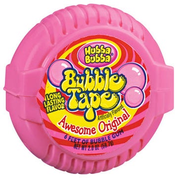<b>Wrigley introduced its Bubble Tape product in the late 1980s, but the height of its popularity was in the 90s. Bubble tape was six feet of bubble gum wrapped in a spiral, encased in pink tape-dispenser-like shell. Bubble Tape was marketed exclusively to children, and all the kids wanted it, especially because it tasted...absolutely disgusting. But the six-feet factor made up for the yuck factor, until the 2000s at least. You can still find Bubble Tape in many stores today, but you don't see any advertisements for it. </b>