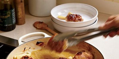 <p>In this easy one-pot braise, you get the best possible combination: crisp-skinned chicken and a luscious wine sauce.</p>
<p><br/><strong>Recipe:</strong> <a href="/recipefinder/chardonnay-braised-chicken-thighs-parsnips-recipe-fw1012" target="_blank"><strong>Chardonnay-Braised Chicken Thighs with Parsnips</strong></a></p>