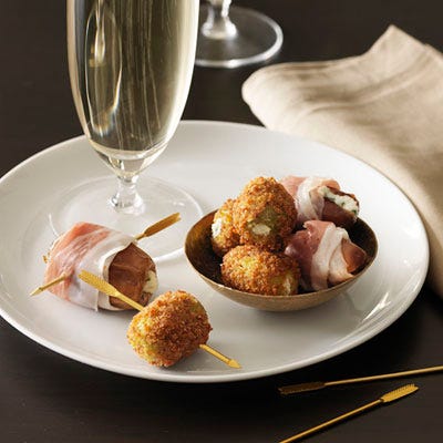 cheese stuffed dates with prosciutto