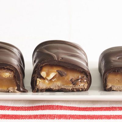 <p>Sure, they look like the goodie-bag snacks you gobbled up as a kid, but these peanut-caramel-nougat bars taste so amazing, you could serve them at your next dinner party.</p><br /><p><b>Recipe:</b> <a href="/recipefinder/snacker-candy-bars-recipe-opr1010" target="_blank"><b>Snacker Candy Bars</b></a></p>
