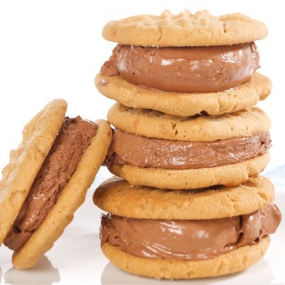 Peanut-Butter and Chocolate-Ice-Cream Sandwich Cookies