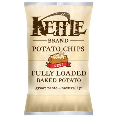 <p>Subtle hints of bacon, sour cream, and chives give this chip a classic baked potato taste. <a href="http://www.amazon.com/Kettle-Brand-Fully-Loaded-Potato/dp/B005QOLPK4" target="_blank"><em>Amazon.com</em></a></p>