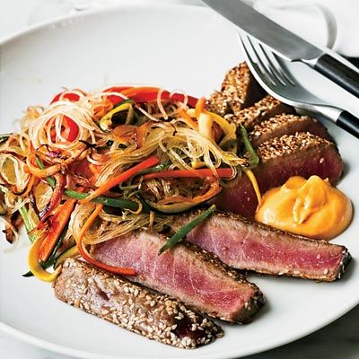 Sesame-Crusted Tuna with Ginger Cream Recipe