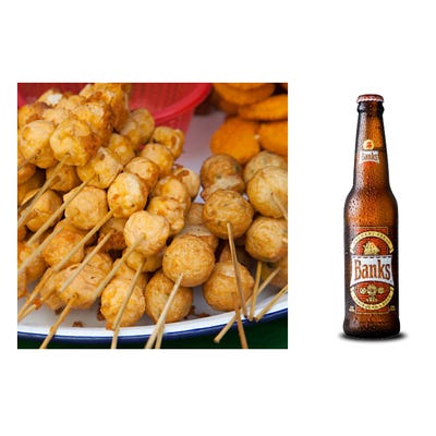 <p>Commonly sold by restaurants, street vendors, and theaters, fish cakes—made from salted fish (think cod), flour, baking powder, and herbs (thyme, parsley, and marjoram)—are a hit. They don't taste too salty, are typically served with some type of hot sauce, and are washed down with Banks beer, a local brew.</p>