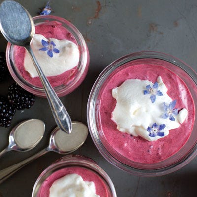 <p>"A fool is a simple, old-fashioned English dessert made with fruit folded into whipped cream. It is so light you could fool yourself into thinking it has no calories at all, and the layers of flavors are complex enough that it is satisfying without being filling. British accent is optional." — Miche Bacher</p>
<p><strong>Recipe:</strong> <a href="../../../recipefinder/blackberry-borage-fool-recipe-del0313" target="_blank"><strong>Blackberry Borage Fool</strong></a></p>