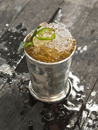 <p>Just in time for the Kentucky Derby, Lee rouses the state's classic cocktail with a homemade jalapeño simple syrup.</p>
<p><strong>Recipe:</strong> <a href="/recipefinder/jalapeno-spiked-bourbon-julep-recipe-clv0513" target="_blank">Jalapeño-Spiked Bourbon Julep</a></p>