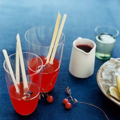 <p>Skewers of cranberries and lemongrass spears serve as garnish for this fragrant concoction of raspberry vodka, lime juice, lemongrass syrup, and sparkling wine.</p>
<p><b>Recipe:</b> <a href="http://www.delish.com/recipefinder/cranberry-lemongrass-martini-recipe-orp1210" target="_blank"><b>Cranberry–Lemongrass Martini</b></a></p>