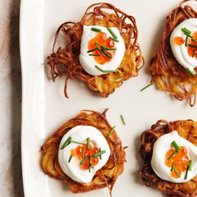 <p>Adding shredded butternut squash to mini potato pancakes adds a touch of sweetness and a nice orange hue.</p><p><b>Recipe: </b><strong><a href="http://www.delish.com/recipefinder/butternut-squash-rosti-cakes-recipe-fw1112" target="_blank">Butternut Squash Rösti Cakes</a></strong></p>