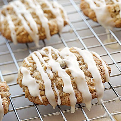 Iced Oatmeal Applesauce Cookies