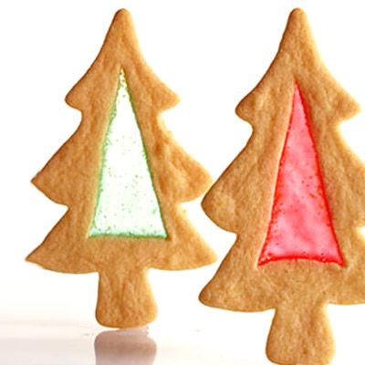 <p>Melted hard candies make a stained glass cookie worth eating. To make your own cookie shapes, draw a simple Christmas-tree or ornament shape onto a manila folder, and cut it out.</p><br /><p><b>Recipe: <a href="/recipefinder/stained-glass-trees-recipe" target="_blank">Stained Glass Trees</a> </b></p>