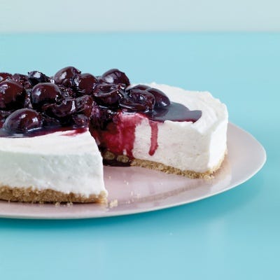 <p>Three cheeses in the filling make this easy cheesecake ultrarich and super creamy.</p>
<p><strong>Recipe:</strong> <a href="http://gogonow.org/recipefinder/no-bake-cherry-cheesecake-recipe-mslo0713%22 target="_blank"><strong>No-Bake Cherry Cheesecake</strong></a></p>