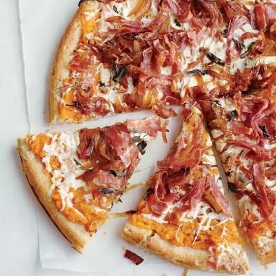Sweet Potato, Balsamic Onion and Soppressata Pizza