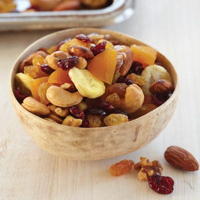 This quick and hassle-free recipe makes a satisfying snack that's healthy, too.

 Recipe: Fruit-and-Nut Trail Mix