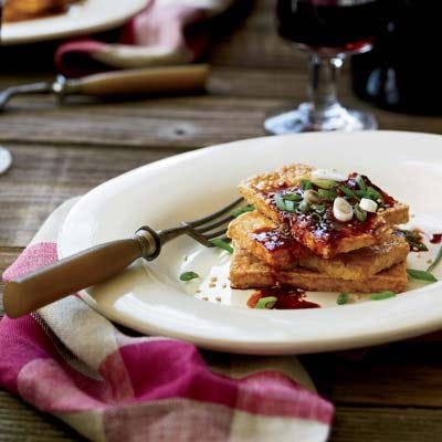 Fried Tofu with Spicy Ginger-Sesame Sauce
