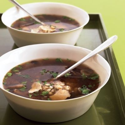 <p>Have a pot of soup ready in just a half hour with quick-cooking barley. Lemon juice, parsley, and Parmesan wake up the mushrooms. Sautéing mushrooms and aromatics quickly builds a foundation of flavor. Finish the soup by adding remaining ingredients and simmering briefly.</p>
<p><strong>Recipe:</strong> <a href="http://www.delish.com/recipefinder/quickest-mushroom-barley-soup-recipe-mslo1012" target="_blank"><strong>Quickest Mushroom-Barley Soup</strong></a></p>