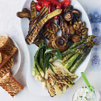 <p>Spicy, fresh and satisfying, these make a spectacular vegetarian main course.</p><p><b>Recipe: </b><a href="http://gogonow.org/recipefinder/spicy-jerk-vegetables-yogurt-scallion-sauce-recipe-fw0613%22 target="_blank"><b>Spicy Jerk Vegetables with Yogurt-Scallion Sauce</b></a></p>