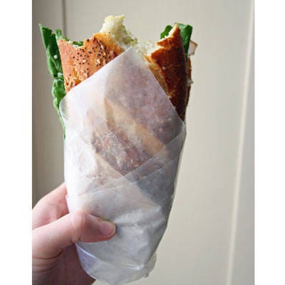 <b>Enjoy on the Open Road</b>

The wax paper makes it easy to eat with one hand while you are driving, plus it helps catch spills and seepage. Packing travel sammies will never be the same again!