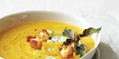 Chilled Peach Soup with Fresh Goat Cheese Recipe - Jason Franey