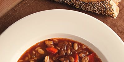 <p>Quick-cooking barley and sirloin help get this beef-and-barley soup on the table in a snap — and it doubles easily. If leftovers get too thick in the fridge, add a little broth when you reheat it. Serve with crusty bread and a glass of malbec.</p><p><b>Recipe:</b> <a href="/recipefinder/quick-beef-barley-soup-recipe-ew0211" target="_blank"><b>Quick Beef and Barley Soup</b></a></p>