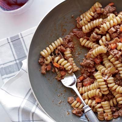 <p>This recipe promises an ever-so-slightly creamy ragù sauce made with ground beef, pancetta, and ham, flavored with tomato paste instead of canned tomatoes.</p><p><b>Recipe: </b><a href="/recipefinder/butchers-ragu-fusilli-recipe-fw1010" target="_blank"><b>Butcher's Ragù with Fusilli</b></a></p>