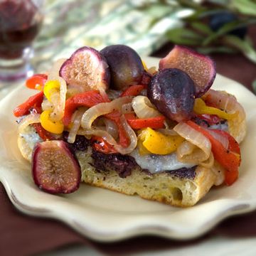 Open-Faced Wine Braised Fig and Caramelized Onion Sandwich