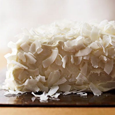 Coconut Cake with Saffron Cream