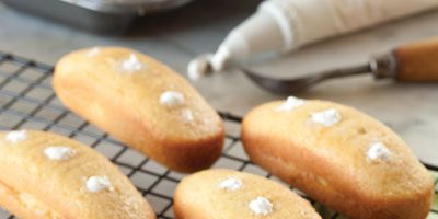 <p>For truly authentic Twinkie shapes, a canoe pan will give your cakes the signature rounded edges. If you're less concerned with a real Twinkie shape, the recipe also works in cupcake pans or mini loaf pans.</p>
<p><strong>Recipe:</strong> <a href="../../../recipefinder/twinkies-recipe-del0313" target="_blank"><strong>Twinkies</strong></a></p>