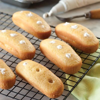 <p>For truly authentic Twinkie shapes, a canoe pan will give your cakes the signature rounded edges. If you're less concerned with a real Twinkie shape, the recipe also works in cupcake pans or mini loaf pans.</p>
<p><strong>Recipe:</strong> <a href="../../../recipefinder/twinkies-recipe-del0313" target="_blank"><strong>Twinkies</strong></a></p>