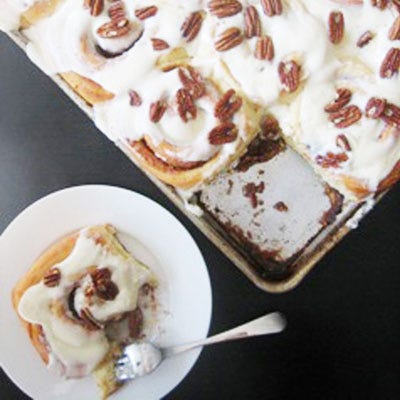 Tyler's Vanilla Pudding Cinnamon Rolls with Cream Cheese Frosting