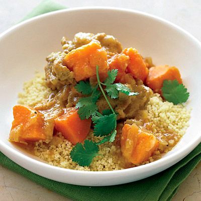 <p>Cinnamon and ginger complement the sweet potatoes in this easy but exotic-tasting chicken stew. Fluffy couscous absorbs the aromatic sauce.</p><p><b>Recipe: </b><a href="http://www.delish.com/recipefinder/moroccan-chicken-stew-sweet-potatoes-recipe-mslo1011" target="_blank"><b>Moroccan Chicken Stew with Sweet Potatoes</b></a></p>