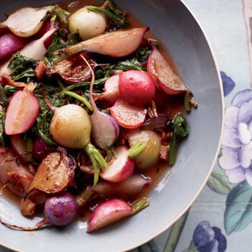 <p>Emeril Lagasse sautés radishes and their greens with bacon, shallots, and orange juice until they're perfectly crisp-tender.</p><p><b>Recipe: </b><a href="/recipefinder/sauteed-radishes-orange-butter-recipe-fw0212"><b>Sautéed Radishes with Orange Butter</b></a></p>