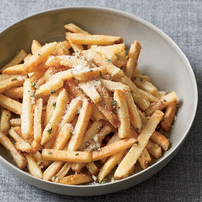 <p>Made with starchy baking potatoes — flavored with garlic, fresh herbs, and Pecorino Romano cheese — and tossed with just a little extra-virgin olive oil, these fries emerge from the oven crisp and delicious.</p>
<p><strong>Recipe:</strong> <a href="../../../recipefinder/oven-fries-herbs-pecorino-recipe-fw0710" target="_blank"><strong>Oven Fries with Herbs and Pecorino</strong></a></p>