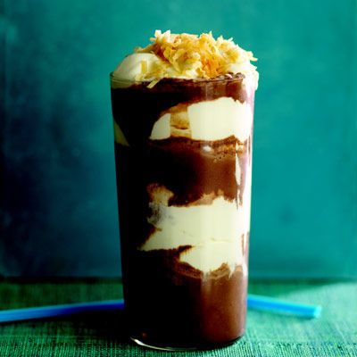 <p>Created by Bobby Flay, this milkshake is modeled after his favorite candy bar: Fran's Gold Coconut Bar from Fran's Chocolates in Seattle. Flay spoons layers of thick chocolate milkshake and mousse-like coconut whipped cream parfait-style.</p>
<p><b>Recipe: <a href="http://www.delish.com/recipefinder/dark-chocolate-milkshake-coconut-whipped-cream-recipe" target="_blank">Dark Chocolate Milkshake with "Fluffy" Coconut Whipped Cream</a></b></p>