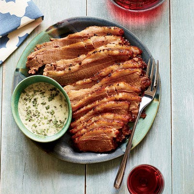 Beef Brisket with Lemon-Oregano Sauce