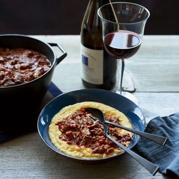 <p>Anya Fernald loves using shanks from the Angus-Wagyu cattle on Belcampo's California farm. The richly marbled meat makes this simple sauce so much more delicious. Fernald serves it over polenta or with her husband's Baia line of pastas. "Or sometimes, I just eat it right from the pot."</p><p><b>Recipe: </b><a href="/recipefinder/beef-shank-sauce-over-polenta-recipe-fw0113" target="_blank"><b>Beef Shank Sauce Over Polenta</b></a></p>