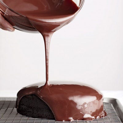 While ganache is still hot and fluid, it makes a showstopping pour-on cake glaze or a glossy filling for tartlets. Before pouring the ganache, set cake on a wire rack over a baking sheet. The excess will pool in the tray and you’ll be able to cleanly lift the cake away (and equally important, reuse any leftovers). 